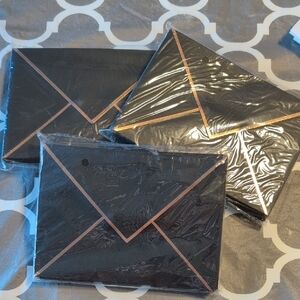 Elegant Black and Rose Gold Envelopes